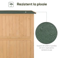 Outsunny Casuta pentru gradina din lemn de brad, cu rafturi 127.5x50x164(m-5)