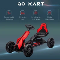 HOMCOM Kids Pedal Go Kart, with Adjustable Seat, EVA Wheels, Seat, Handbrake - Red(m-7)
