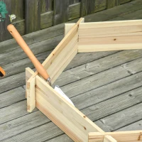 Outsunny Hexagonal Raised Garden Bed DIY Planting Box Planter from Wood for Garden Balcony Natural 100 x 92 x 16 cm(m-4)