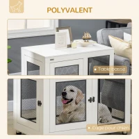 PawHut Cage pour chien cage de chien sur pied avec coussin amovible acier noir et blanc - 94 x 60 x 71,5 cm(m-5)
