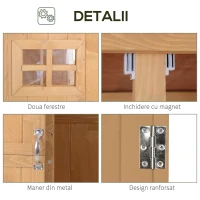 Outsunny Casuta pentru gradina din lemn de brad, cu rafturi 127.5x50x164(m-7)
