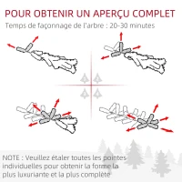 HOMCOM Sapin de Noël artificiel lumineux LED x 160 blanc chaud 8 modes d'éclairages support acier 418 branches 150 cm vert(m-7)