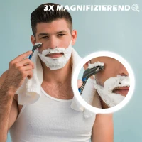 kleankin LED-badkamerspiegel met 3x vergroting, aanraakfunctie, geheugenfunctie, beslaan niet, 80 x 60 cm(m-4)