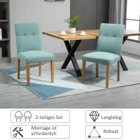 HOMCOM krzesła do jadalni krzesło kuchenne z oparciem tkanina lniano-poliestrowa zielony(m-6)