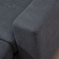 HOMCOM Canapea cu 3 Locuri in forma de L capitonata 1 sezlong, perna detasabila, lavabilă(m-9)