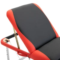 HOMCOM Marquesa de Massagem Dobrável e Portátil com Altura Ajustável Apoio para a Cabeça e Apoio para os Braços 215x60x61-84 cm Preto e Vermelho(m-9)