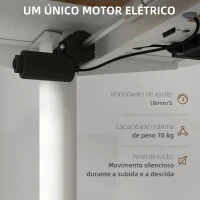 Vinsetto Secretária Elétrica de Pé Secretária Elevatória de Altura Ajustável com Função de Memória 120x60x71-116 cm Branco e Madeira(m-8)