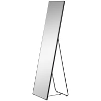 HOMCOM Grote staande spiegel, wandspiegel, lichaamsspiegel, 161,5 cm, zilver(m-10)