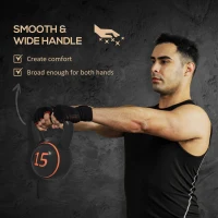 SPORTNOW Three-Piece Kettlebell Set, 5lbs, 10lbs, 15lbs with Storage Tray(m-5)