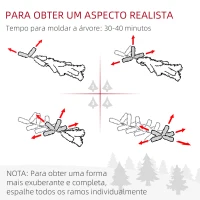 HOMCOM Árvore de Natal Artificial com 240 Luzes LED 618 Ramos Suporte de Aço e Formato Slim para Interior Ø68x180 cm Verde(m-8)