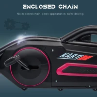 HOMCOM Kids Pedal Go Kart, with Adjustable Seat, EVA Wheels, Seat, Handbrake - Pink(m-8)