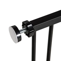 PawHut Barreira de Segurança para Animais de Estimação Extensível para Escadas e Portas Barreira de Segurança para Cães 76-107x76 cm Preto(m-8)