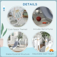 AIYAPLAY Space-Themed Kids Slide and Swing Set, with Basketball Hoop(m-7)