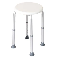 HOMCOM Banco de Duche Banco de Segurança para Duche com Altura Ajustável 32,2x41x35,5-54cm Branco(m-9)