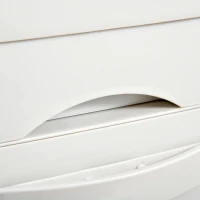 HOMCOM Cubo de Basura y Reciclaje 45L Basurero Móvil con Ruedas 4 Compartimentos Cajón Apertura y Cierre Fácil con Pulsador y Pedal 42x29x83 cm Blanco(m-9)