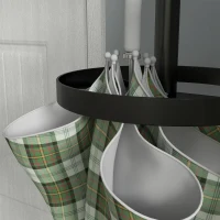 HOMCOM Cabide de Pé com Suporte para Guarda Chuvas Cabide de Pé para Roupas de Metal com 12 Ganchos Ø34x177 cm Preto(m-8)