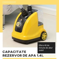 HOMCOM fier de calcat vertical cu vapor 1.4L 1800W, galben(m-4)