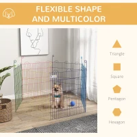 PawHut Pet Playpen Crate, with Six Panels, Door, for Indoors and Outdoors(m-5)