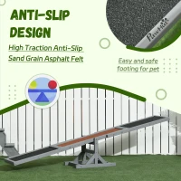 PawHut Wooden Pet Seesaw for Big Dogs, Dog Agility Equipment with Anti-Slip Surface - Grey(m-5)