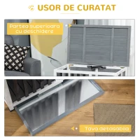 PawHut Tarc pentru caini pliabil din MDF, gri(m-5)