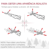 HOMCOM Árvore de Natal Artificial com 100 Luzes LED 472 Ramos e 80 Decorações para Interior Aço Ø91x150 cm Verde(m-8)