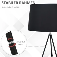 HOMCOM staande lamp vloerlamp stalamp tripod metaal Scandinavisch(m-5)
