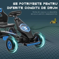 Homcom Go Kart Pedale Copii – Scaun Reglabil, Roti & Frana de Mana(m-6)