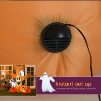 HOMCOM 240cm Large Halloween Scary Lighting Inflatable Tree Ghost 3 Pumpkins Owl 4 LED Indoor Outdoor Holiday Decoration(m-6)