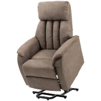 HOMCOM Poltrona Alzapersona Reclinabile 150° max con Telecomando e Poggiapiedi, 75x93x110 cm, Marrone(m-10)