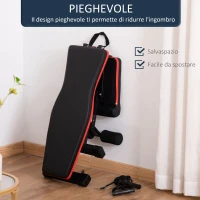 HOMCOM Panca Multifunzione per Addominali e Pesi, Inclinazione Regolabile ed Elastici, 130x48x48-109cm, Nero(m-7)
