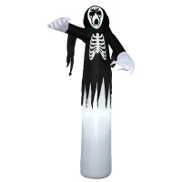 HOMCOM 12ft Inflatable Halloween Skeleton Ghost, Blow-Up Outdoor LED Display with LED Lights for Garden, Party, Holiday(m-1)