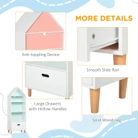HOMCOM raft biblioteca pentru copii, 50x30x142cm, alb(m-6)