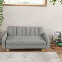 PawHut Hondenbed, zacht kussen, wasbare hoes, antislip poten, grijs, 94B x 61D x 40H cm(m-8)