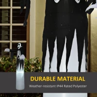 HOMCOM 12ft Inflatable Halloween Skeleton Ghost, Blow-Up Outdoor LED Display with LED Lights for Garden, Party, Holiday(m-7)
