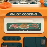 AIYAPLAY Toy Kitchen, 77-Piece Kids Play Kitchen Role Playing Game, with Sound and Light, Water Spray, Running Water(m-9)