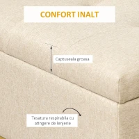 HOMCOM Otomana cu Depozitare – Banca Tapitata din Stofa & Otel(m-5)