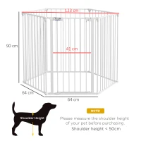 PawHut 6 Panels Foldable Dog Playpen, Puppy Pen Crate with Door - White(m-3)
