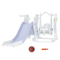 AIYAPLAY Space-Themed Kids Slide and Swing Set, with Basketball Hoop(m-1)