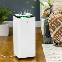 HOMCOM 3500mL Portable Dehumidifier with Air Purifier, 24H Timer, 5 Modes, 16L/Day, for Home Laundry, White(m-2)