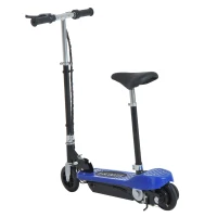 HOMCOM Patinete Eléctrico para Niños Scooter Eléctrico Plegable 120W con Manillar Ajustable Velocidad 10 km/h 78x37x99 cm Azul(m-11)