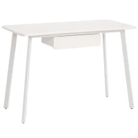 Nowoczesne Biurko HOMCOM z Szufladą, Białe, Elegancki i Solidny Design, 120 x 60 x 76 cm(m-1)