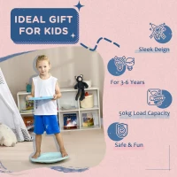 ZONEKIZ Two-In-One Balance Board, Kids Wobble Board with Ball - Blue(m-7)