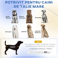 PawHut Canapea pentru Caini Mari – Pat inaltat cu Perna si Cadru Lemn(m-4)