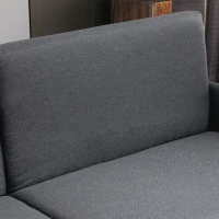HOMCOM Schlafsofa Klappsofa 3-Sitzer Stoffsofa Bettsofa Sofa mit Schlaffunktion Sofagarnitur Leinen-Touch Stahl Grau 214 x 94 x 81 cm(m-8)