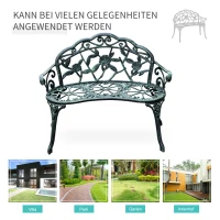 Outsunny Tweedezits Tuinbank 100 cm, Antiek Groen voor Tuin Comfort voor Gezins en Rustbank(m-7)