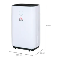 HOMCOM 20L/Day Portable Dehumidifier for Home, with LED Screen, Sleep Mode, 24H Timer, Electric Air Dehumidifier for Damp Laundry Bedroom Basement(m-3)