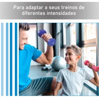 HOMCOM Jogo de 8 Halteres Hexagonais 4 Pares 2kg 1,5kg 1kg 0,5kg com Revestimento Pesos para Exercícios em Casa Academia Aço Multicolor(m-7)
