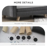 PawHut Elevated Dog Sofa Bed, with Cushion, for Medium and Small Dogs, Grey(m-8)