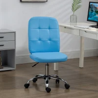 Vinsetto Cadeira de Escritório Giratória de Couro Sintético com Altura Ajustável Estilo Moderno Carga 120 kg 45x59x90-100 cm Azul(m-8)
