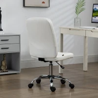 Vinsetto Cadeira de Escritório Giratória de Couro Sintético com Altura Ajustável Estilo Moderno Carga 120 kg 45x59x90-100 cm Branco(m-8)